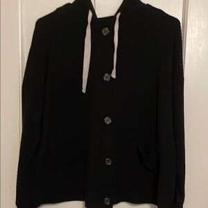 Black Button-Up Hoodie